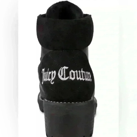 NWT juicy couture black pebbled faux leather lug boots. 7.5 - Picture 2 of 9